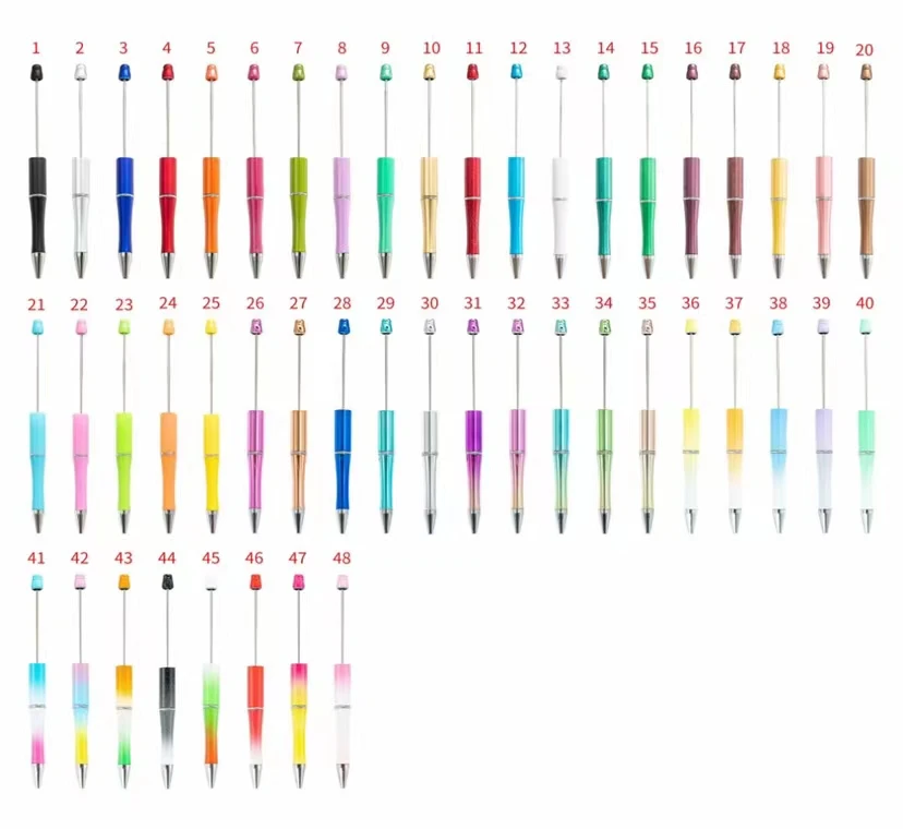 Рекламные DIY, добавьте ручки с бусинами, ручная работа, декоративные пластиковые шариковые ручки с бусинами