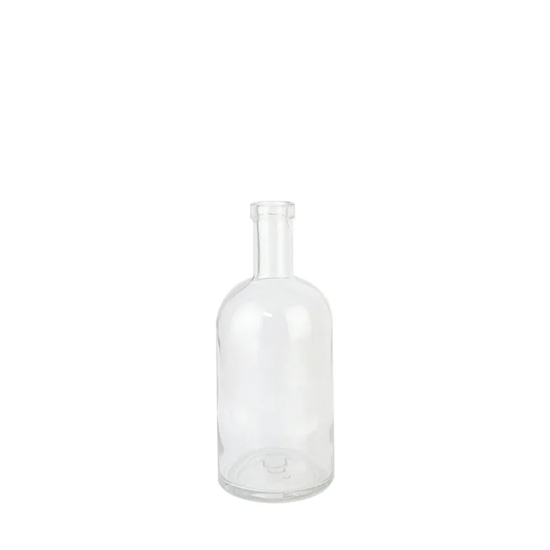 750ml Flint Round Whiskey Vodka Brandy XO Glass Liquor Bottles With Lid