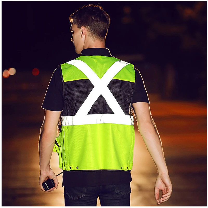 Wholesale Safety Vest For Men Road Hi Vis Safety Vest Outdoor Workwear Uniform Reflective Safety Clothing