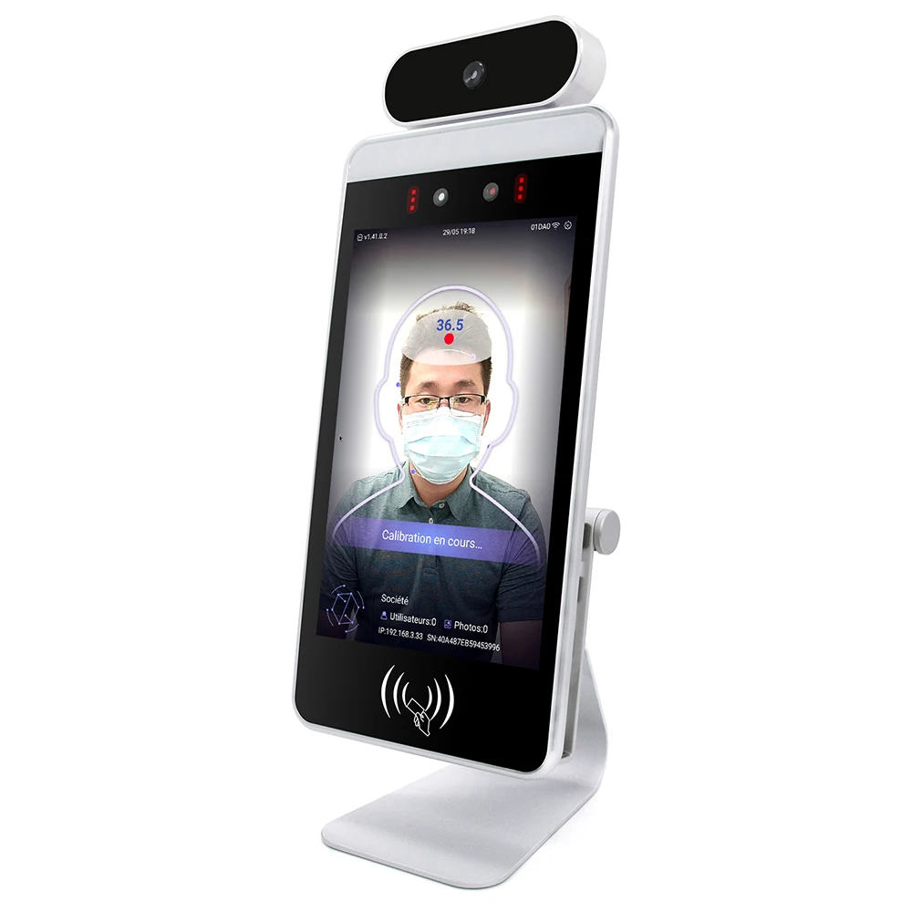 Киоск для измерения температуры с ручной дезинфекцией и распознаванием лица