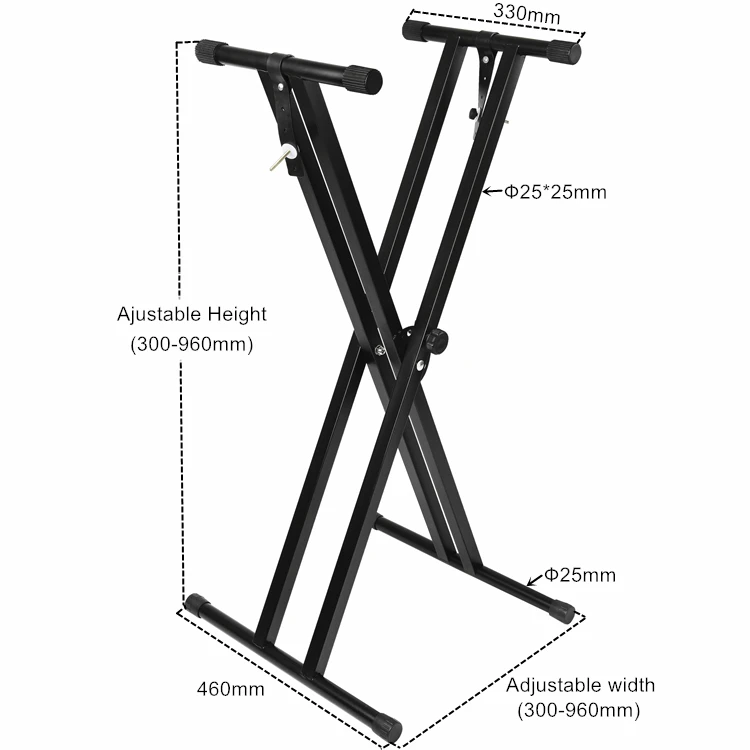 Factory wholesale Double X Frame keyboard stand professional