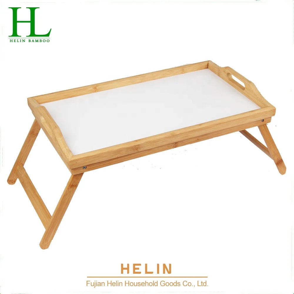 Bamboo Serving Bed Tray With Folding Legs Foldable Bamboo Bed Tray