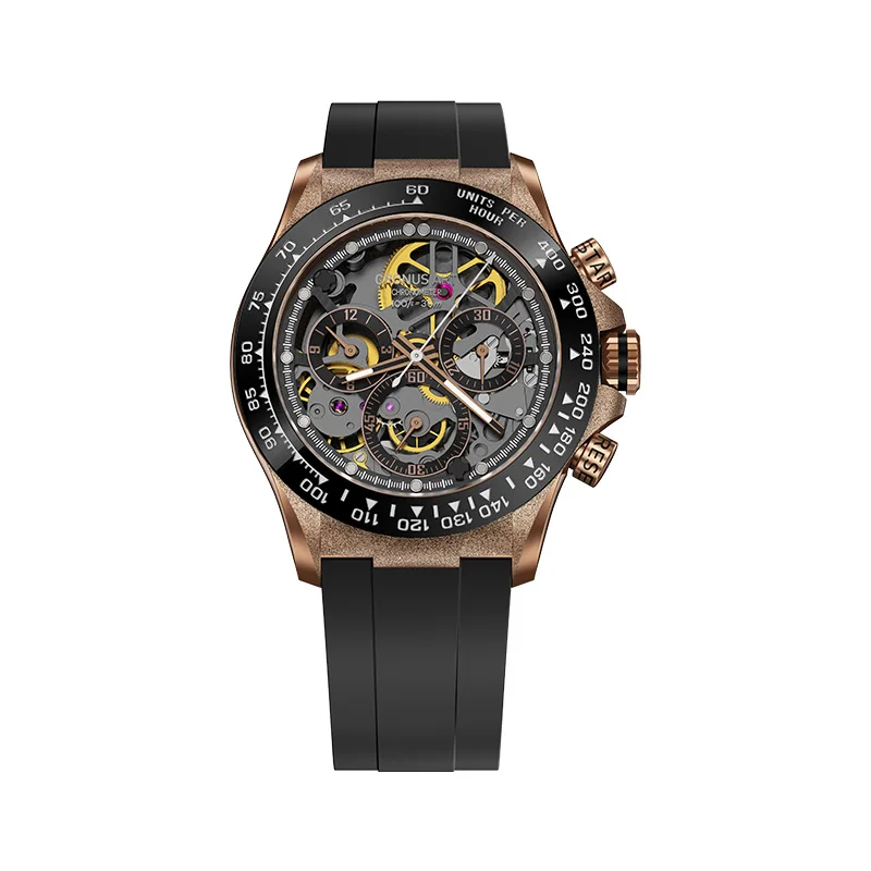 Stainless Steel Skeleton Watch for men with Hand Wind Mechanical Movement - Luxury and Elegance Combined