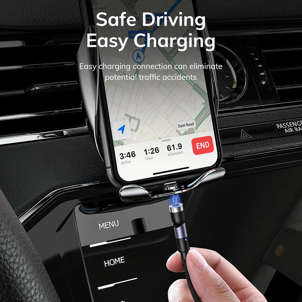 
Free Shipping AM59 1M 540 Degree Rotate Phone Charger Led Usb 3 in 1 Magnetic Charging Cable 