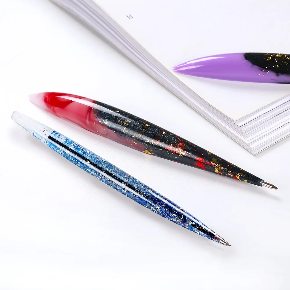 Creative Pen Silicone Mold DIY Crystal Epoxy UV Resin Writing Ballpoint Pen Molds for Refills