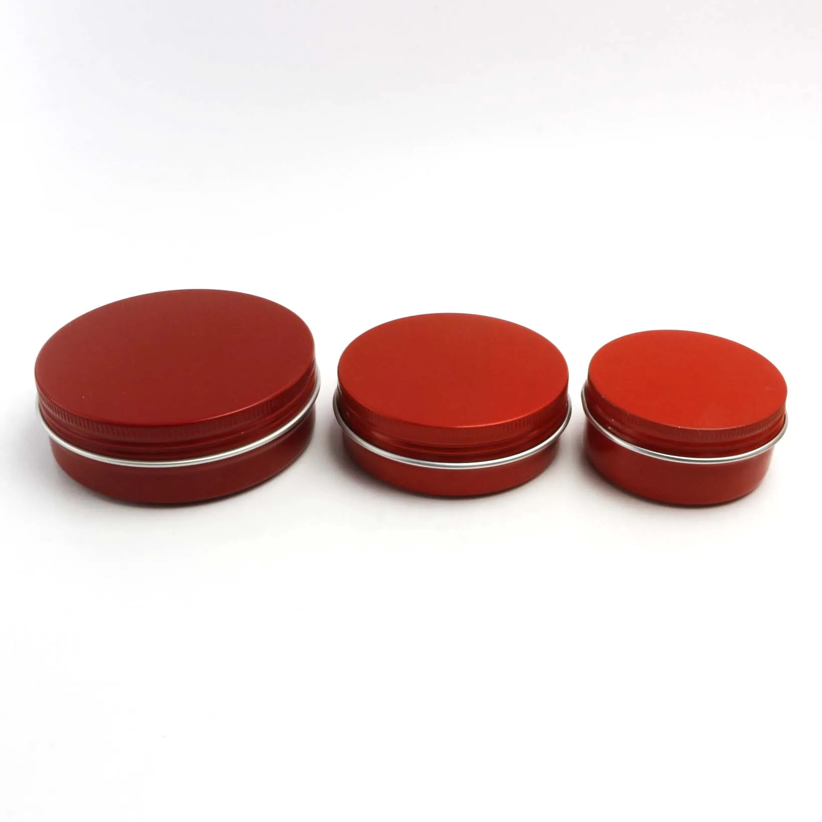 Cosmetic Cream Packaging Container Metal Can 2oz 60ml 60g Red Colorful Aluminum Jar Empty Small Round Tin Box AJ-CC154