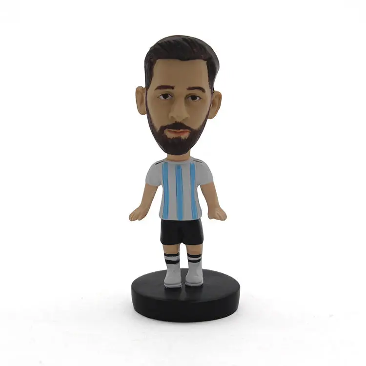 Custom 3d baseball soccer football player figures doll hands moving sport bobble head car decor ornament figurines resin craft