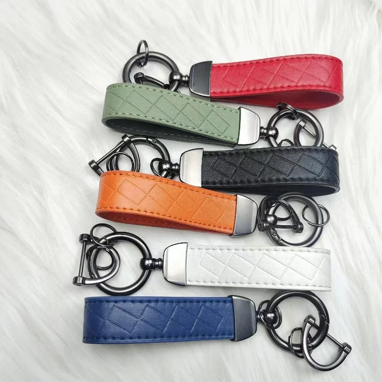 Custom Cheap Multi Colors Personalized Car Keychain Leather Key fobs