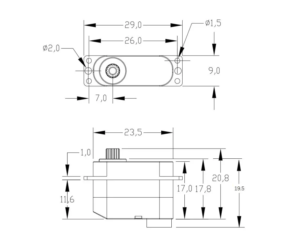 3KG Torque 0.07Sec Servo Motor SG90 Fast Speed High Precision Titanium Gear Digital Mini Small Servo Motor For 1/12 RC Car