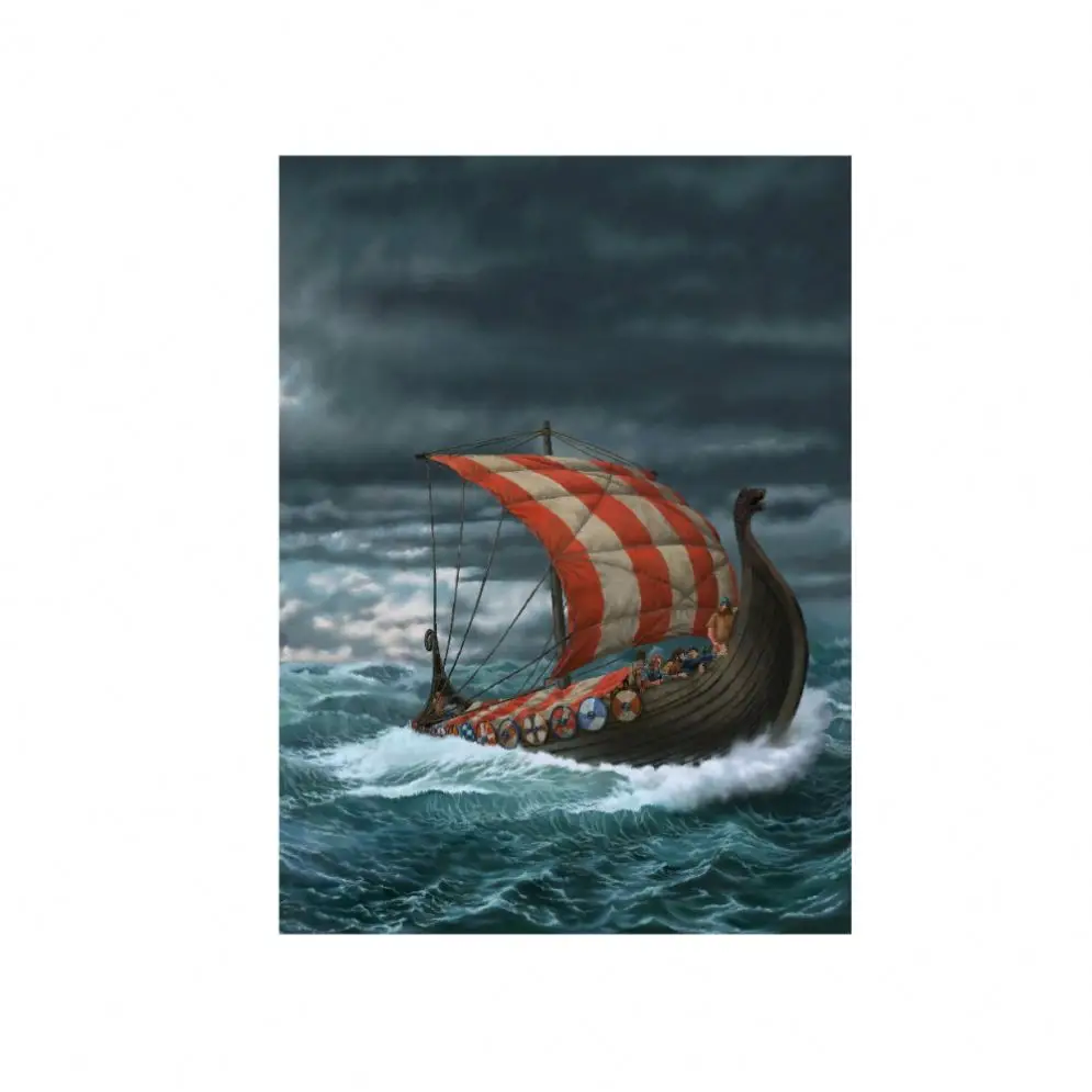 Best Viking Ship In The Sea Diamond Painting Embroidery Storm Picture Dp479