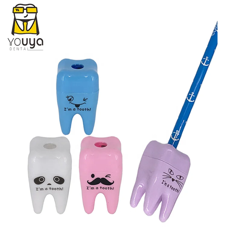 Funny Cartoon Tooth Shaped Pencil Sharpener, Plastic Pencil Sharpener For Dental Gift