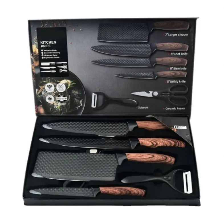 Design Wheat Straw Handle Heavy Duty Promotional Chef Knife Best Seller Stainless Steel Vegetable Knives All-season Support