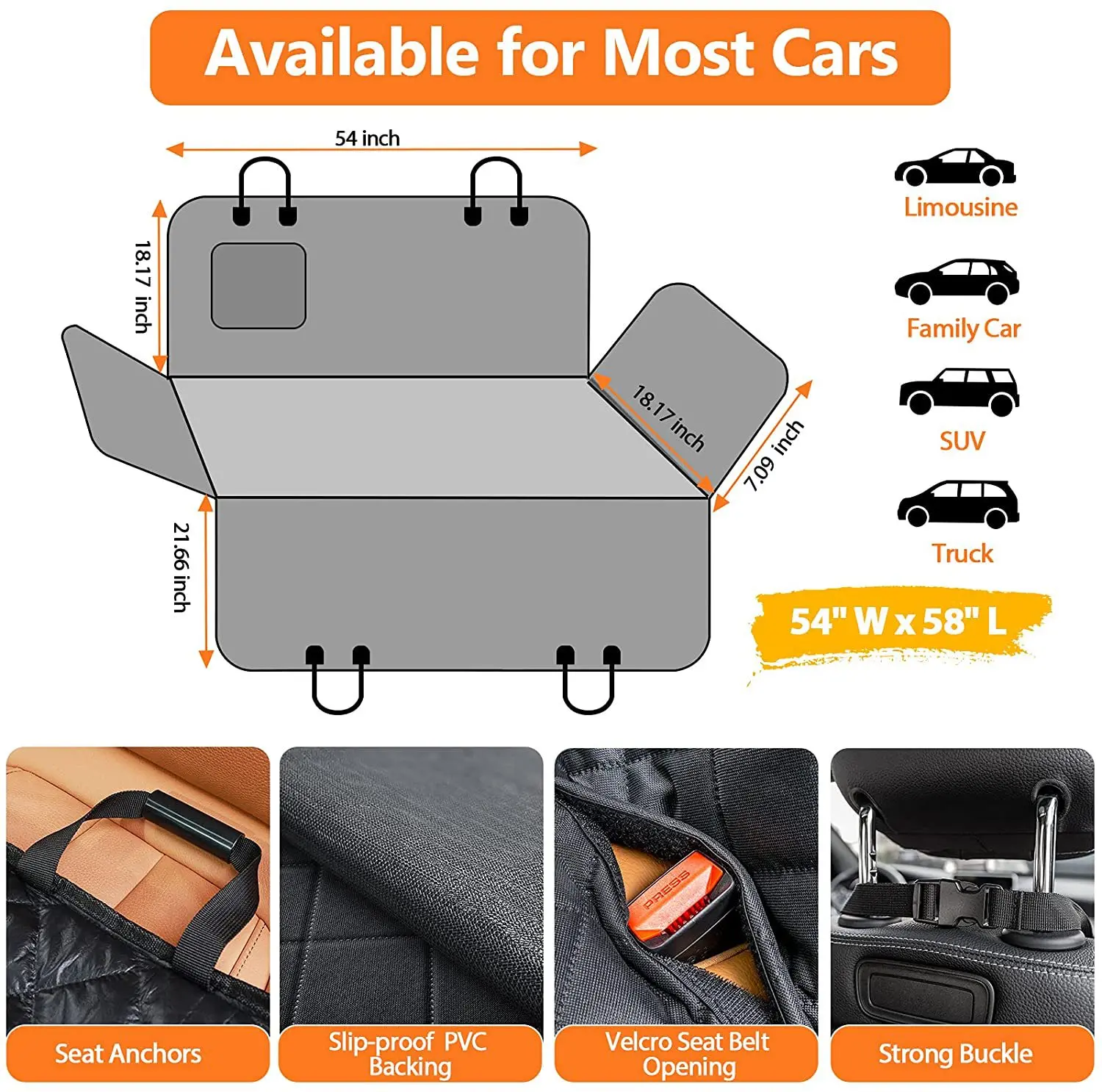 outdoor Oxford waterproof durable large size pet hammock pet safety belt Dogs pet car seat cover