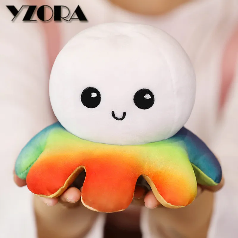 Детский подарок полипропиленовая двухсторонняя кукла миниатюрные большие куклы-осьминоги маленькая цветная легкая Двусторонняя плюшевая