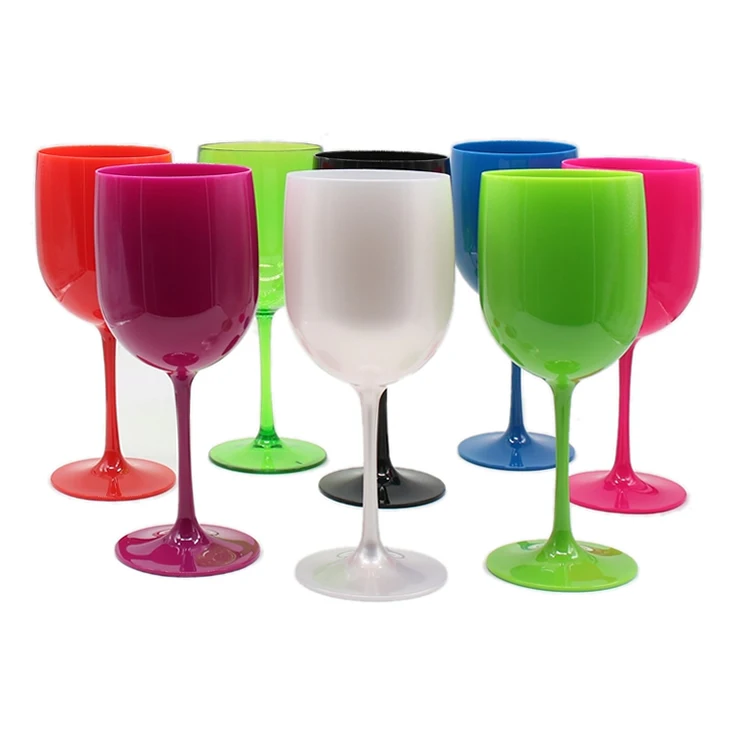 Customizable Food Grade Black Plastic Wine Glass BPA Free Plastic Drinking Cup