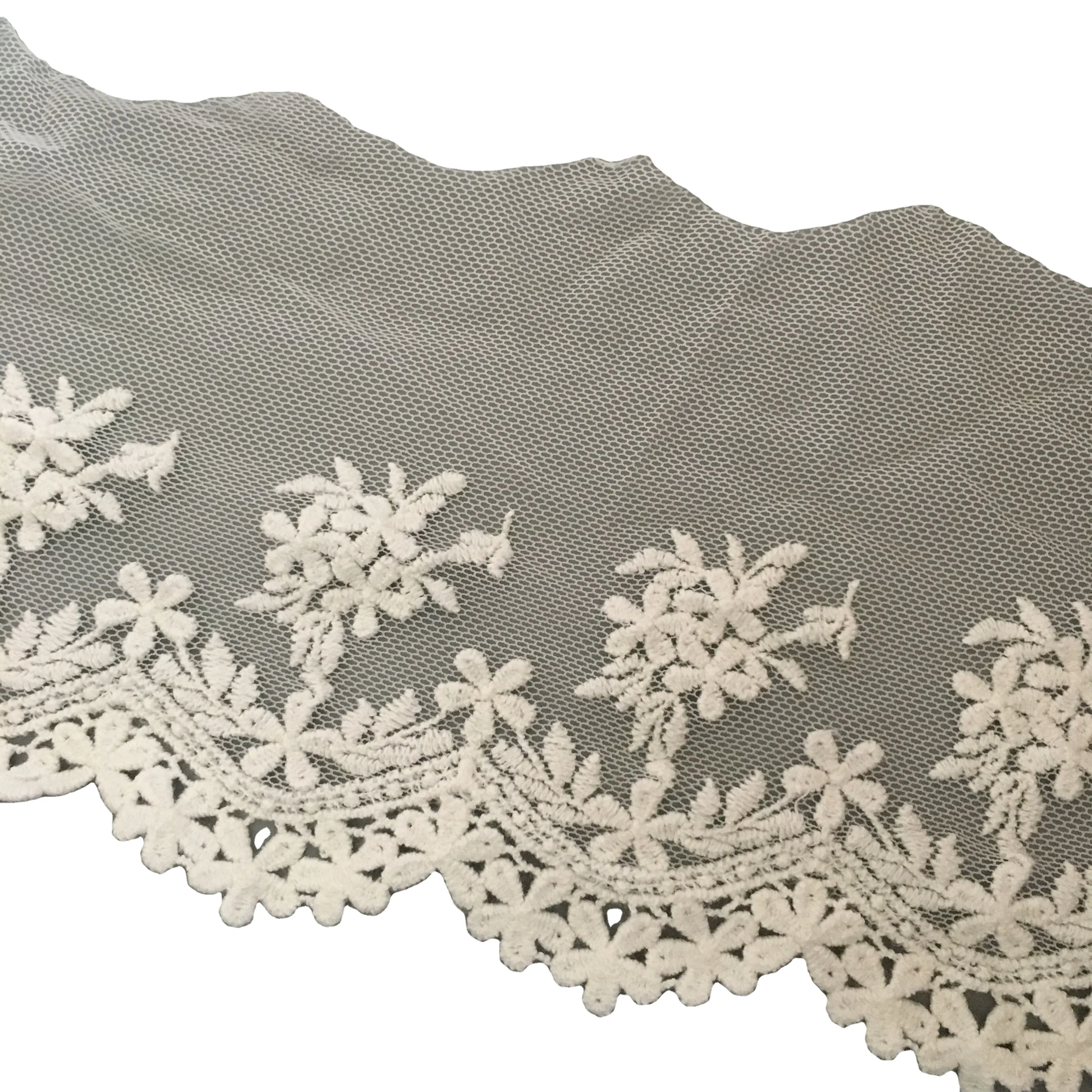 13 см цвет белый черный темно-синий кружевной тюль вуаль кружевная отделка с вышитыми узорами в виде листьев на нейлоновой сетке TLE0173