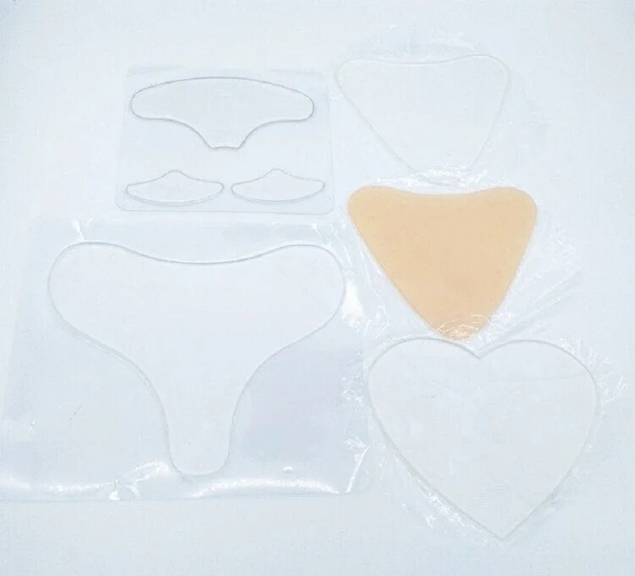 Hot Selling T Shape Heart Shape Triangle Shape Self Adhesive Decollete Pad Silicone Anti Wrinkle Chest Pad