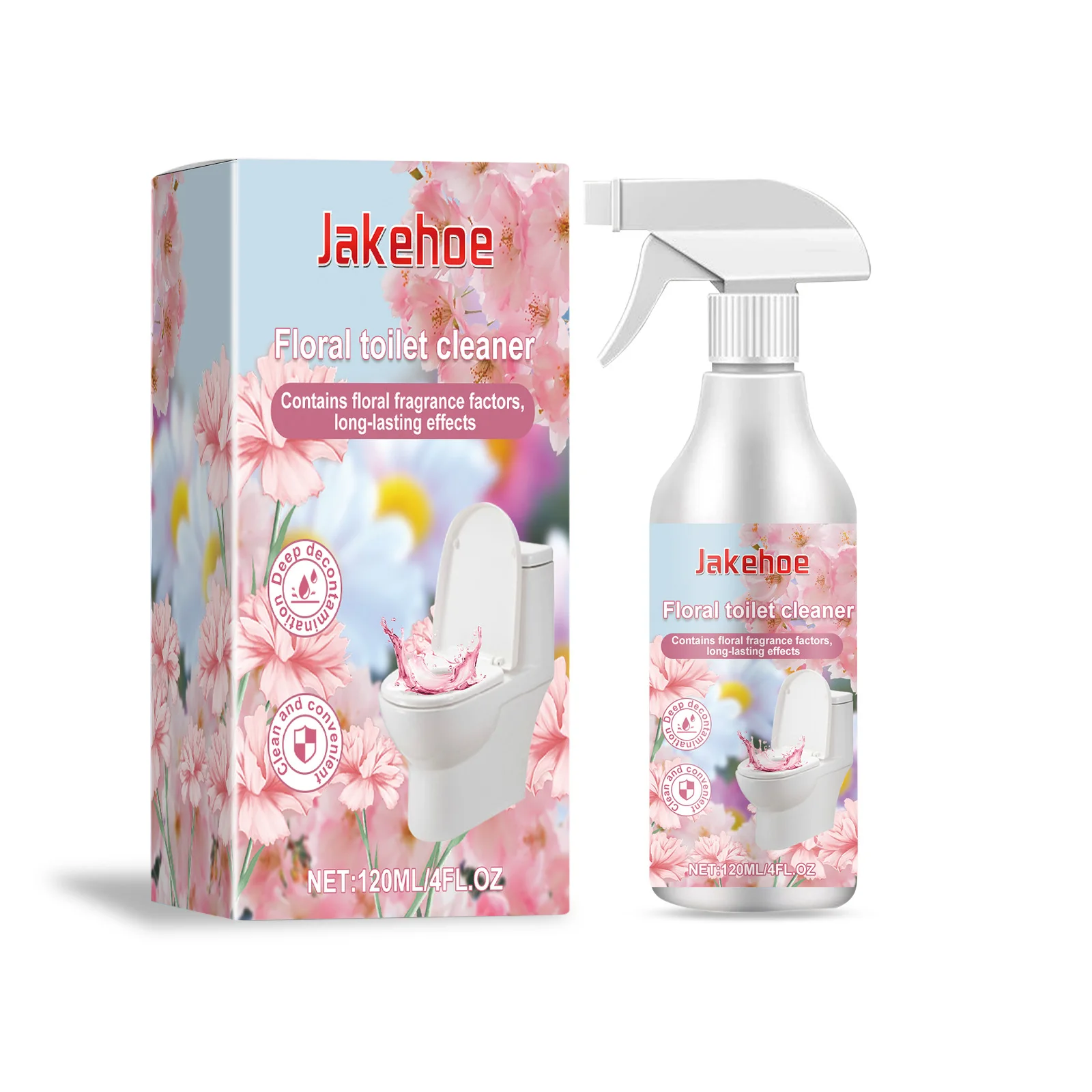 JAKEHOE Toilet Spray Floral Eco Friendly Odor Eliminator Stain Removal Fragrance Toilet Cleaner Liquid Spray