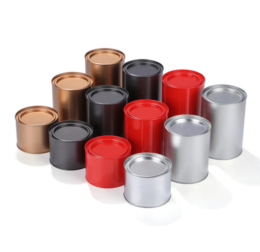 Оптовая продажа, безопасная для пищевых продуктов, крышка с герметичным рычагом, круглая жестяная банка для чая, 100 г, чайные жестяные банки серебристого, золотистого, красного, черного цветов, 99 х145 мм