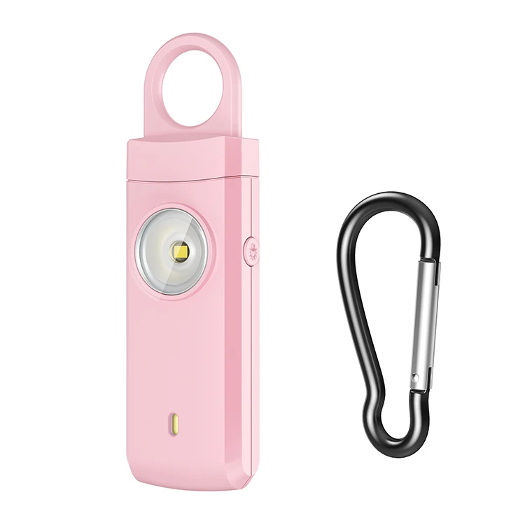 Portable Rechargeable Personal Safety Alarm for Women Emergency Defense Siren Strobe LED Light and Keychain
