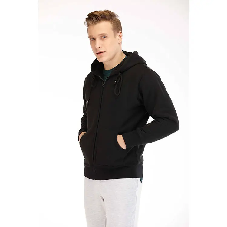 Luckpanther Full Zip up Plain Hoodie Unisex Sports Lounge Wear Jogger Jacket with Drawstring Hood And Thumb Buckle Windbreaker