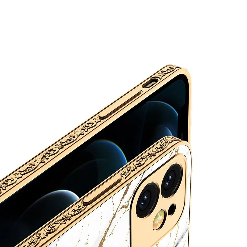 Suitable for iphone12 13 mobile phone shell fine hole creative embossed Apple 12pro electroplating anti-drop protective cover