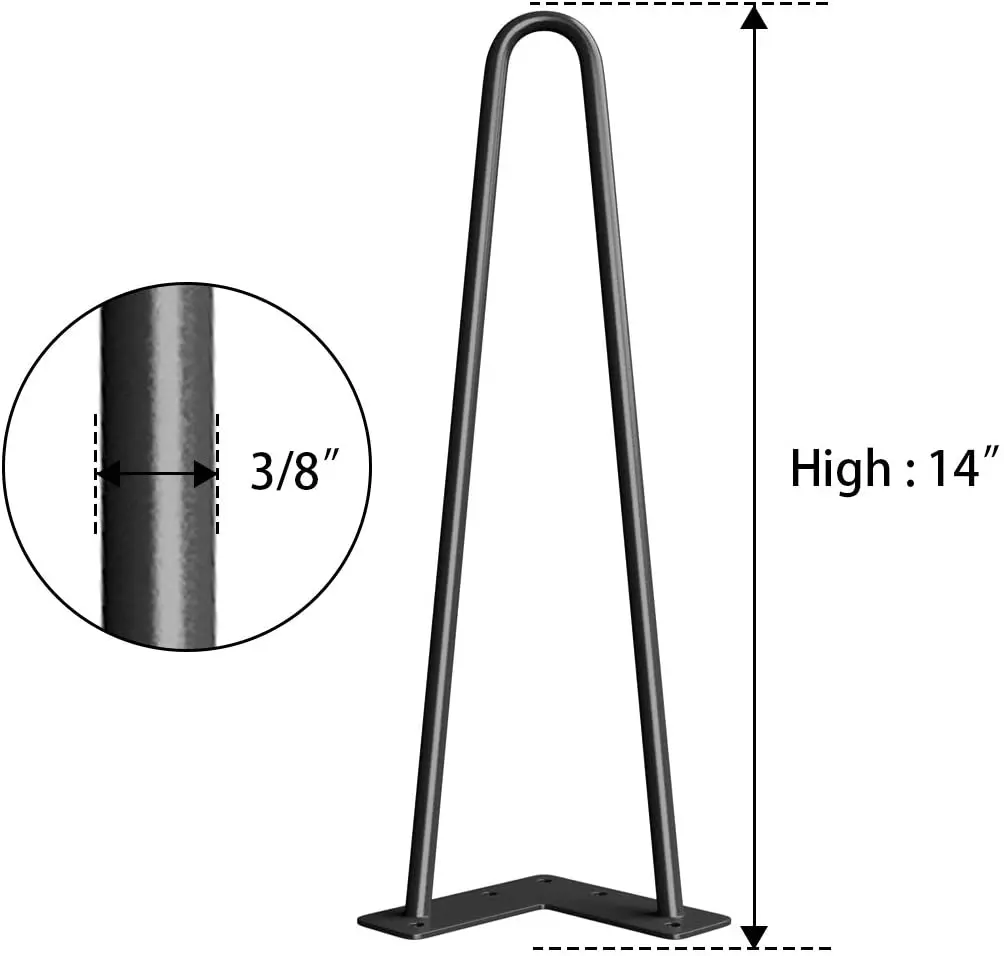 Sondoly Hairpin Legs Wholesale Cheap Round  Iron Steel Restaurant Desk Feet Metal Bench Coffee Dining  Hairpin Legs
