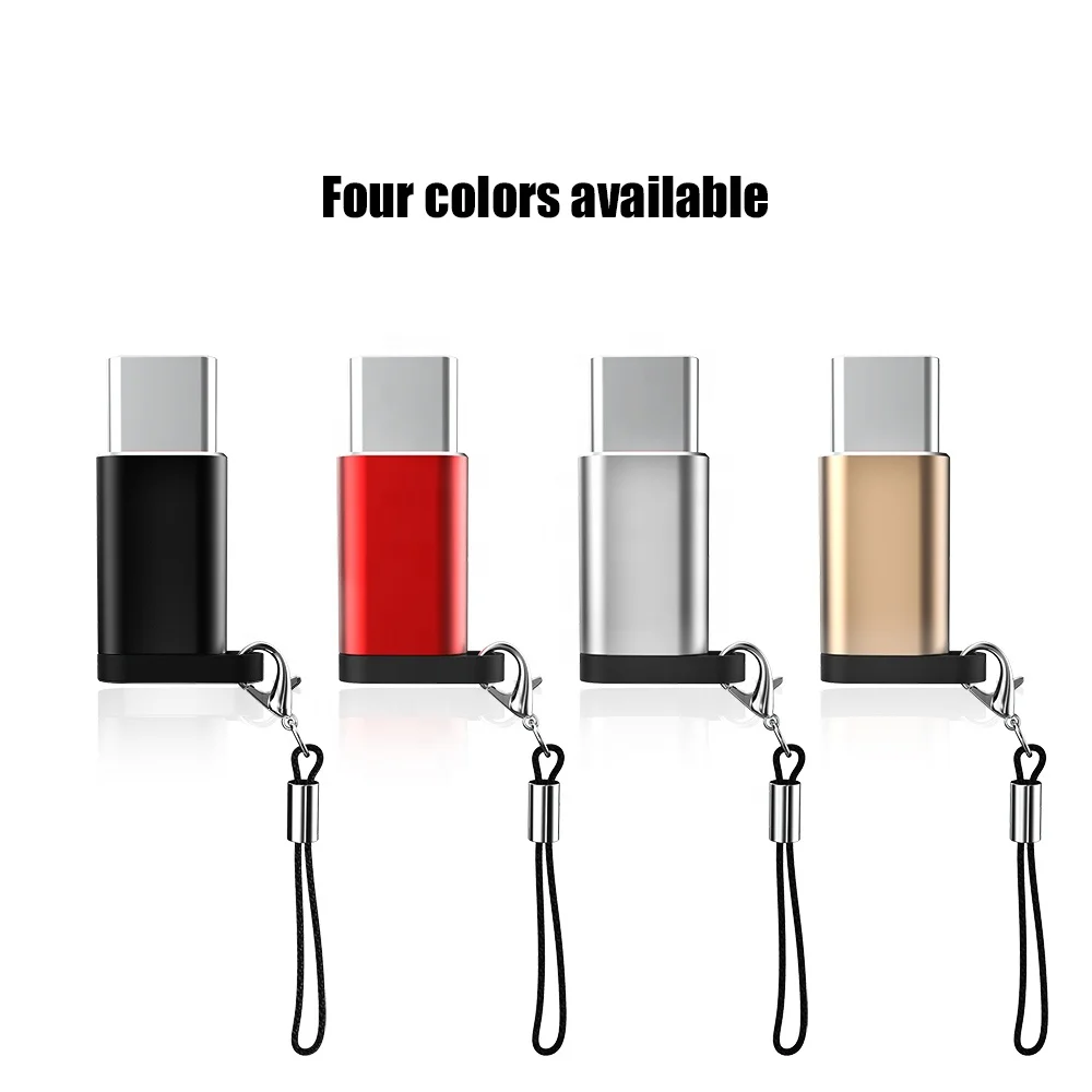 Micro USB To Type-C Adapter Converter With Lanyard For Mi 6 Charging Data USB OTG Connector Adapters