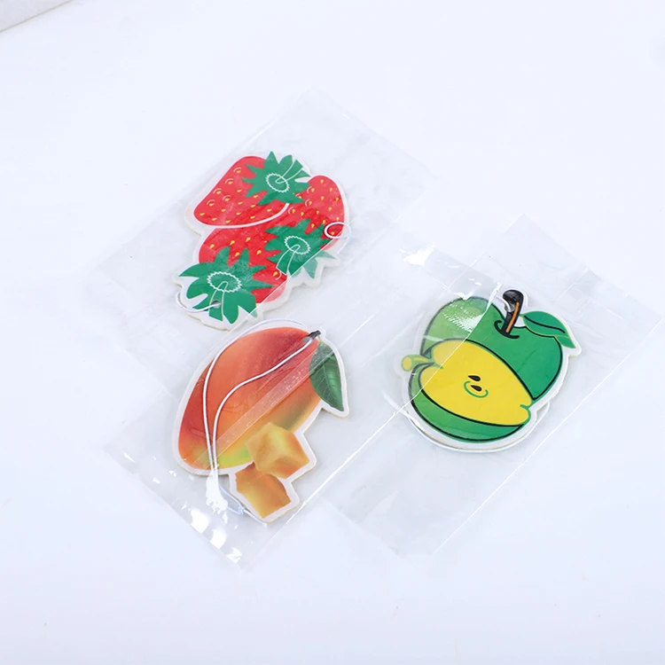 Environmental protection all scents essential oil hanging fruit design custom paper board air freshener