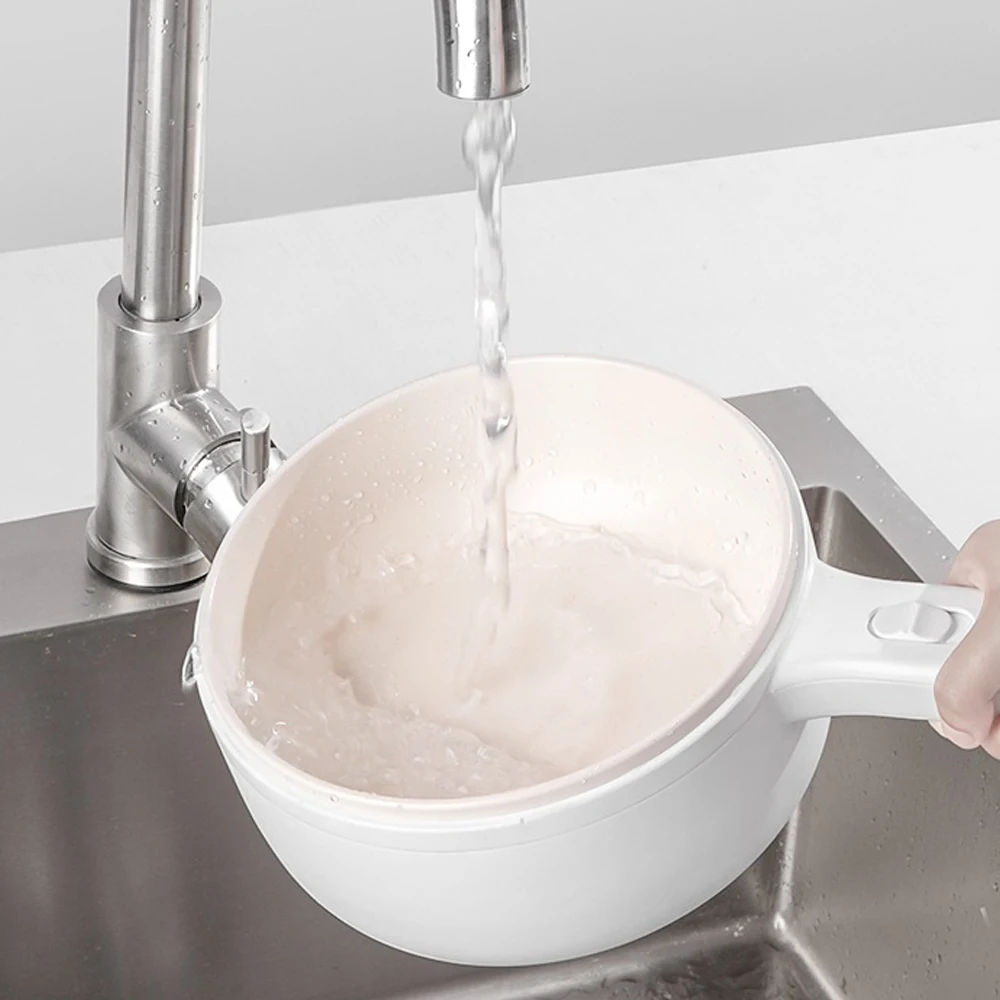 High Quality Mini White Multifunctional Frying Pan Home Style Dishes Non-stick Electric Cooking Pot With Steamer