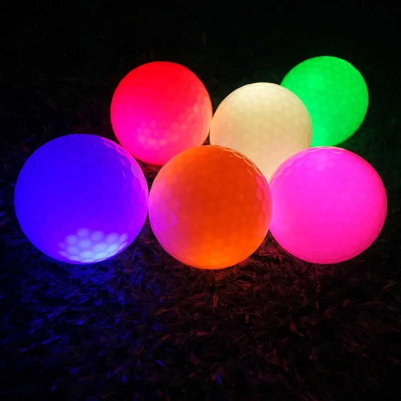 Night light up golf play balls with custom logo glow in the dark LED light up golf balls gift set luminous light up golf balls