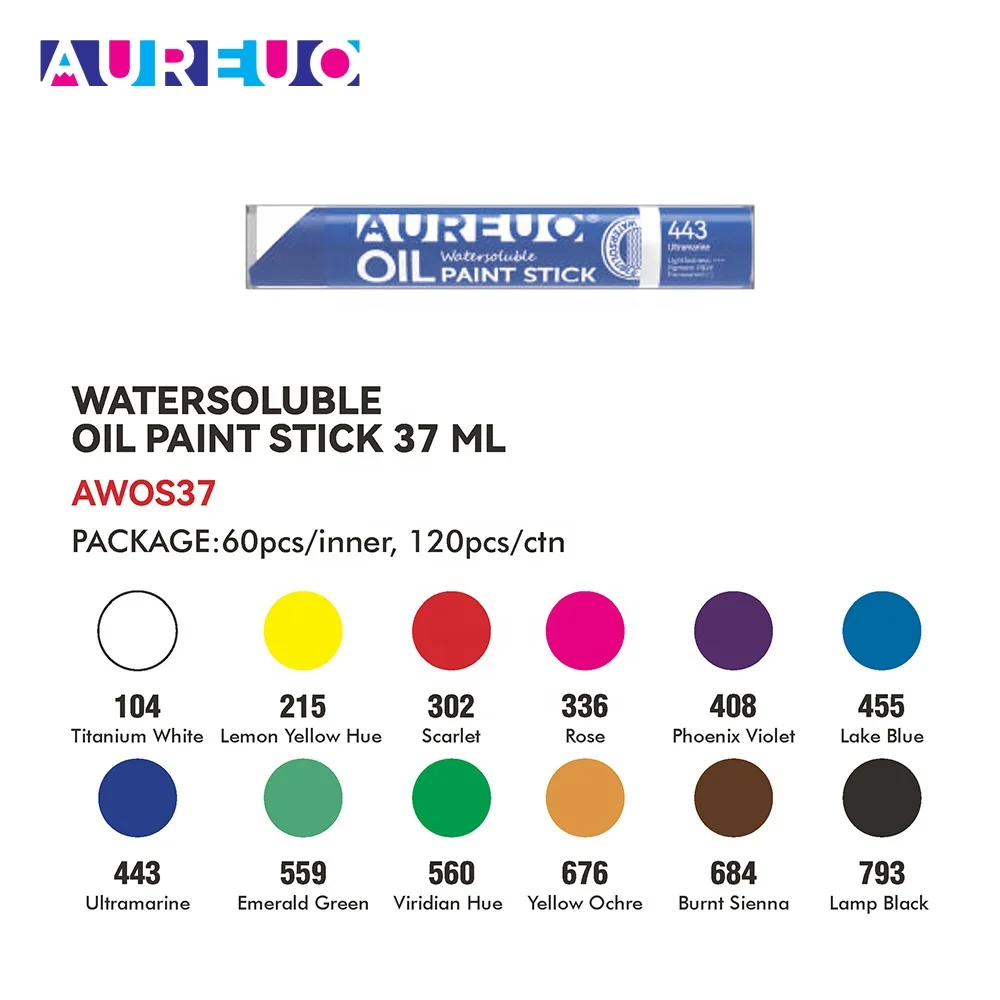 AUREUO 12 цветов 37 мл Одиночная свободная 3D Акварельная краска с эффектом масляной краски Водорастворимая масляная пастель