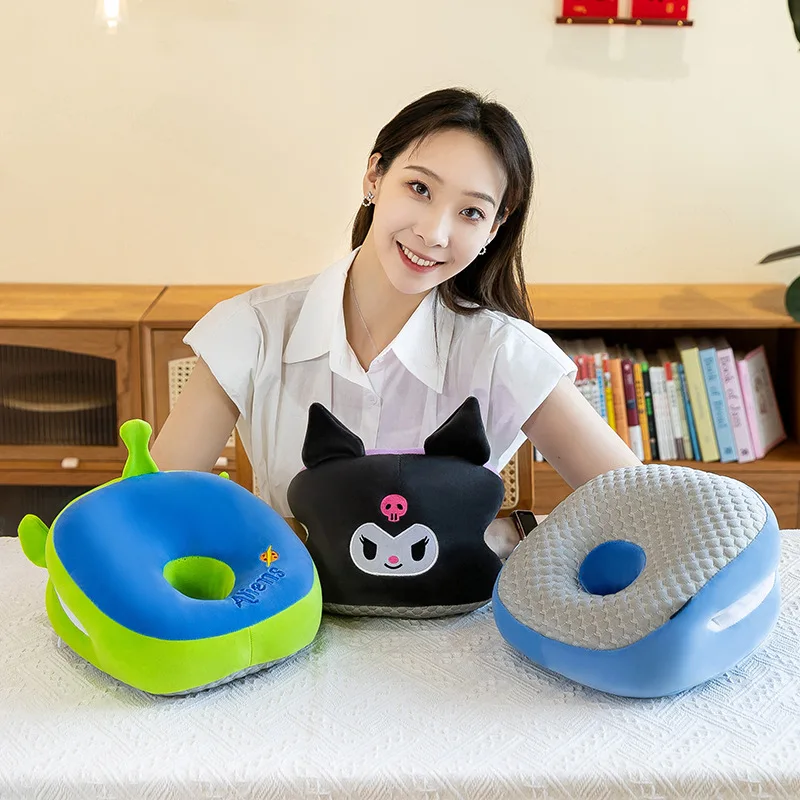 Cartoon Sanrios Melody Cinnamoroll Neck Pillows U-Pillow Fruit Caroot Strawberry Bear Quilt Office Nap Thicken Plush Pillow