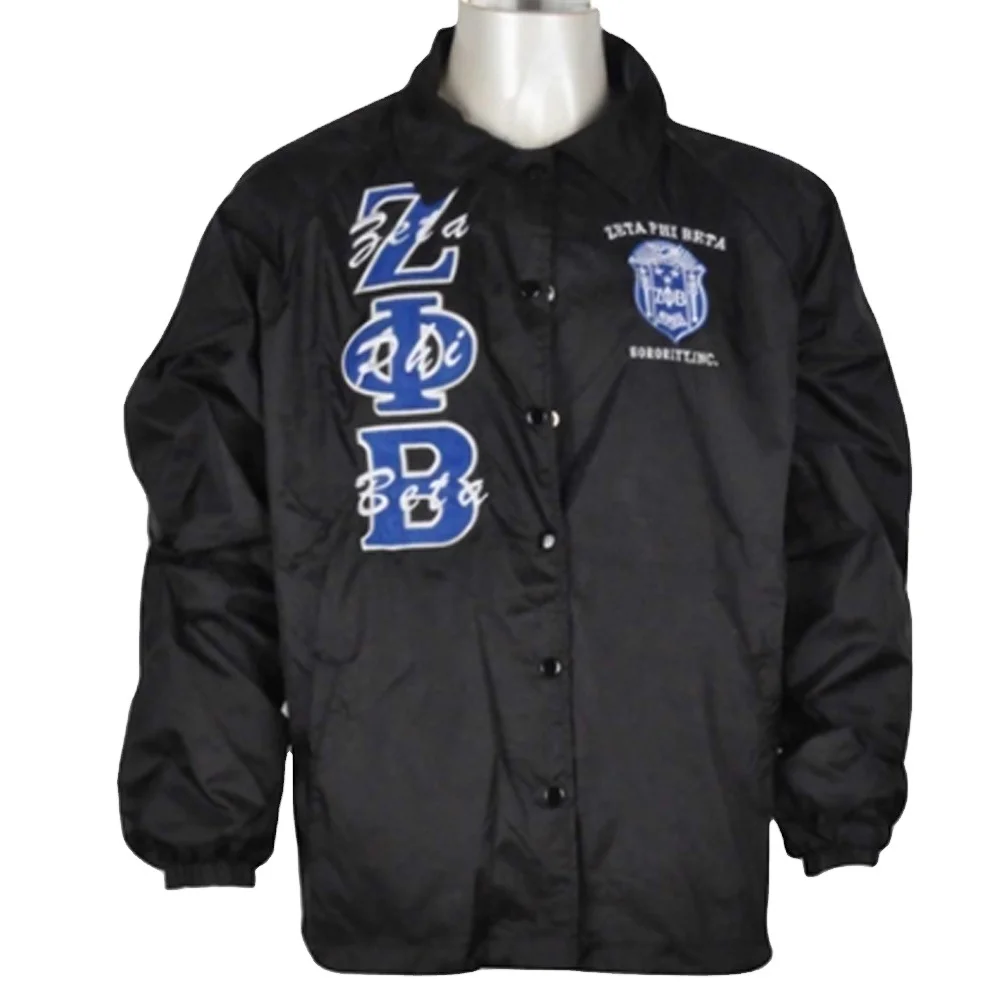 Custom Light Weight Winter waterproof Jacket Greek letter Coaches anorak Jackets Outdoor Windbreaker 100% Polyester