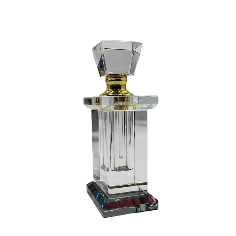 Unique Luxury Design Wedding Anniversary Gift 3ml 6ml 12ml AB color Square Elegant K9 Crystal Perfume essential Oil Bottle