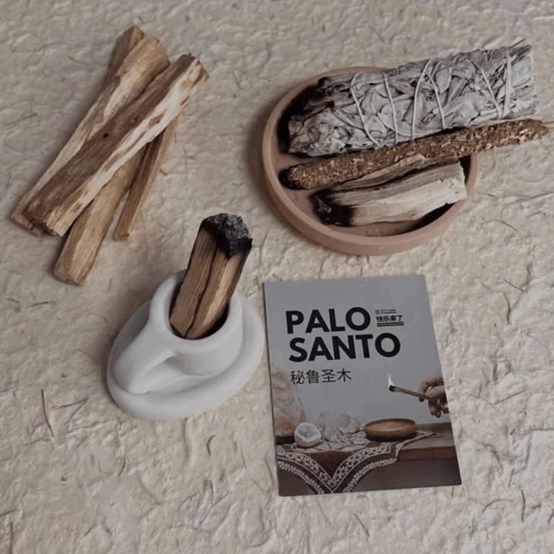 INS minimalist handmade Palo Santo bracket ceramic home decor incense holder candle holder Palo Santo tray ceramic container