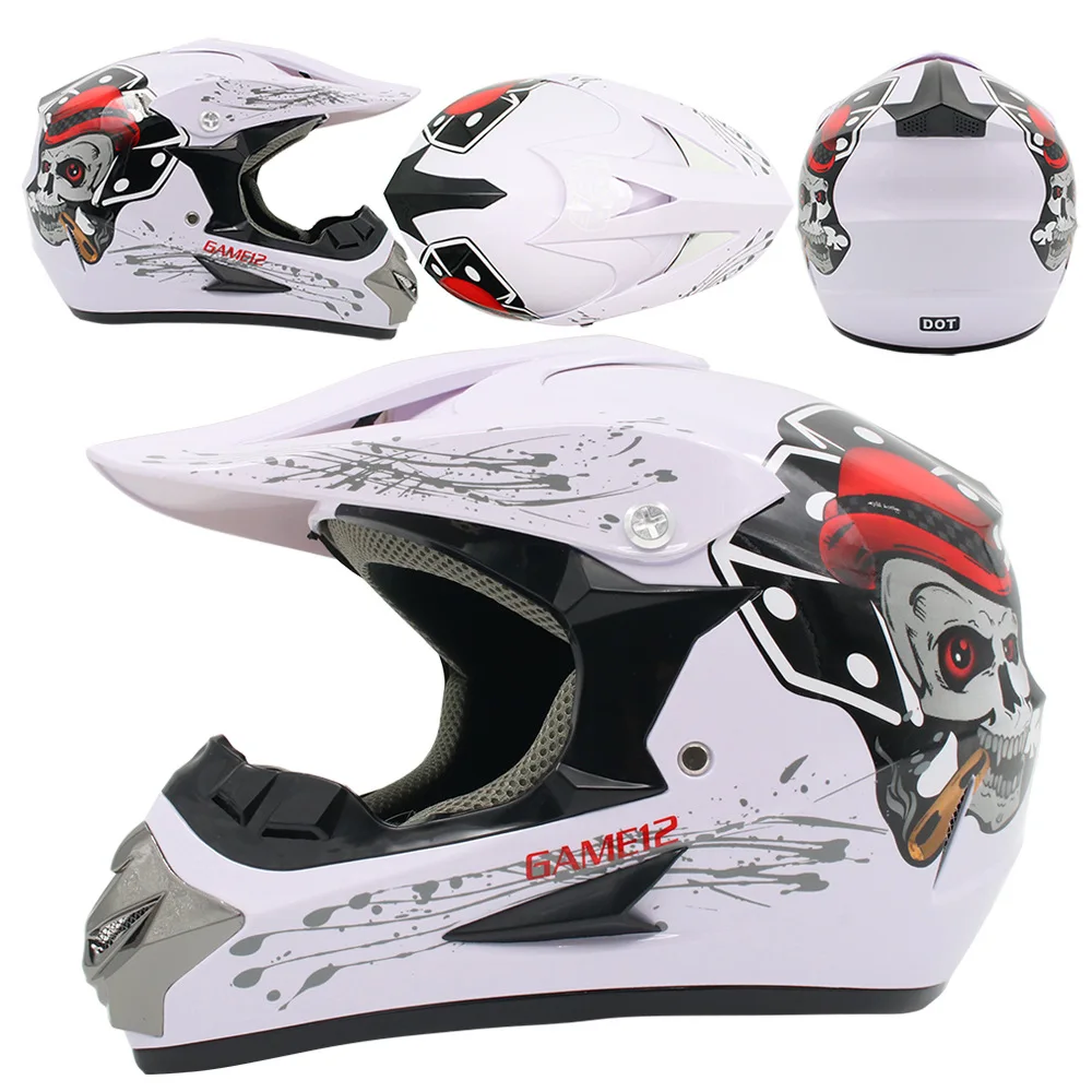 Motorcycle Helmet Professional Off-road Helmet Motor Downhill Racing Motocross Casque Moto Helmet 3 Free Gift Suitable Kid