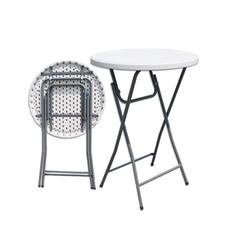 plastic folding bar round table/with locking pin to hold the panel/durable bar table for outdoor party use/80*110cm hot size set