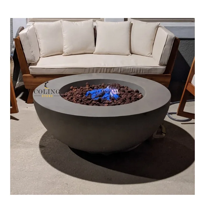 CG001-24 outdoor propane gas patio fireplace Stainless steel metal GFRC/GRC indoor gas fire pit