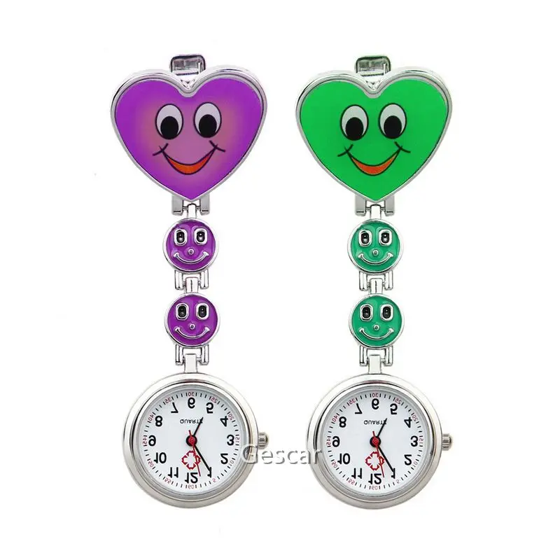 Fashionable Smile Antique Nurse Watch Brooch Watch With Heart Designs Doctor Pendant Nurse Watch Multicolor Choose