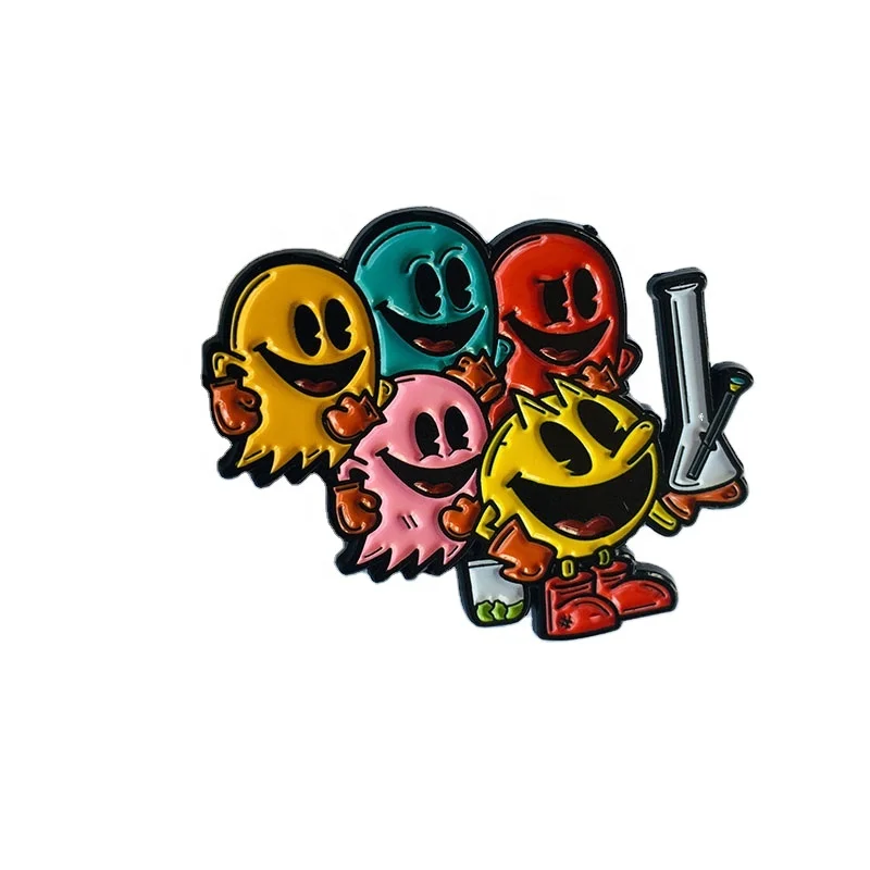 Most Popular Soft Enamel Pin Dimensional Smile Faces Look  With Different Colors  Enamel Pin Custom