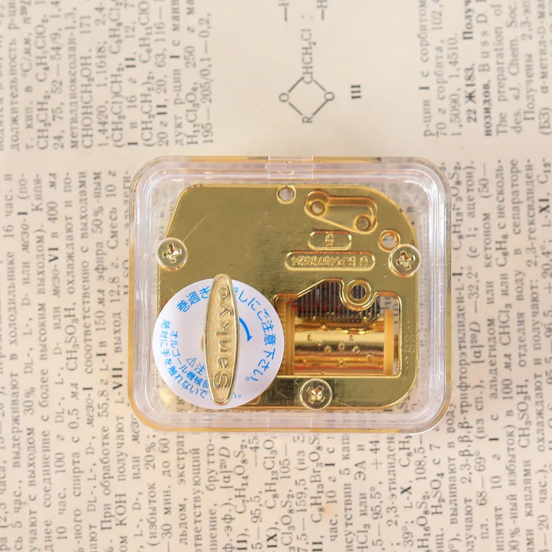 Ever Bright Factory Printing Acrylic Transparent Mini Music Box With Gold-Plated Sankyo Music Mechanism For Birthday Gifts