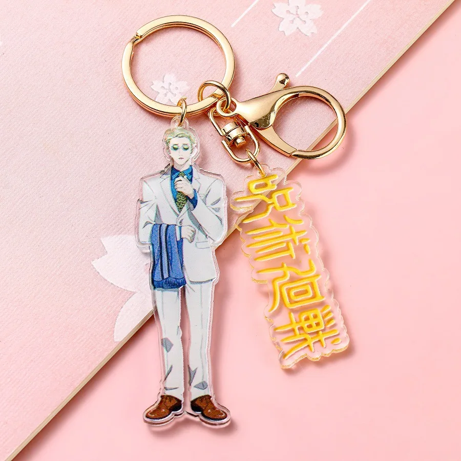 Wholesale Japanese Anime Acrylic Keychain Jujutsu Kaisen Cartoon Winter Plastic Transparent Keychain