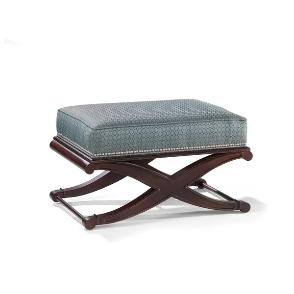 European Style Living Room Furniture Hallway Shoes Shop Velvet Solid Wood Footstool Foot Stool Ottoman