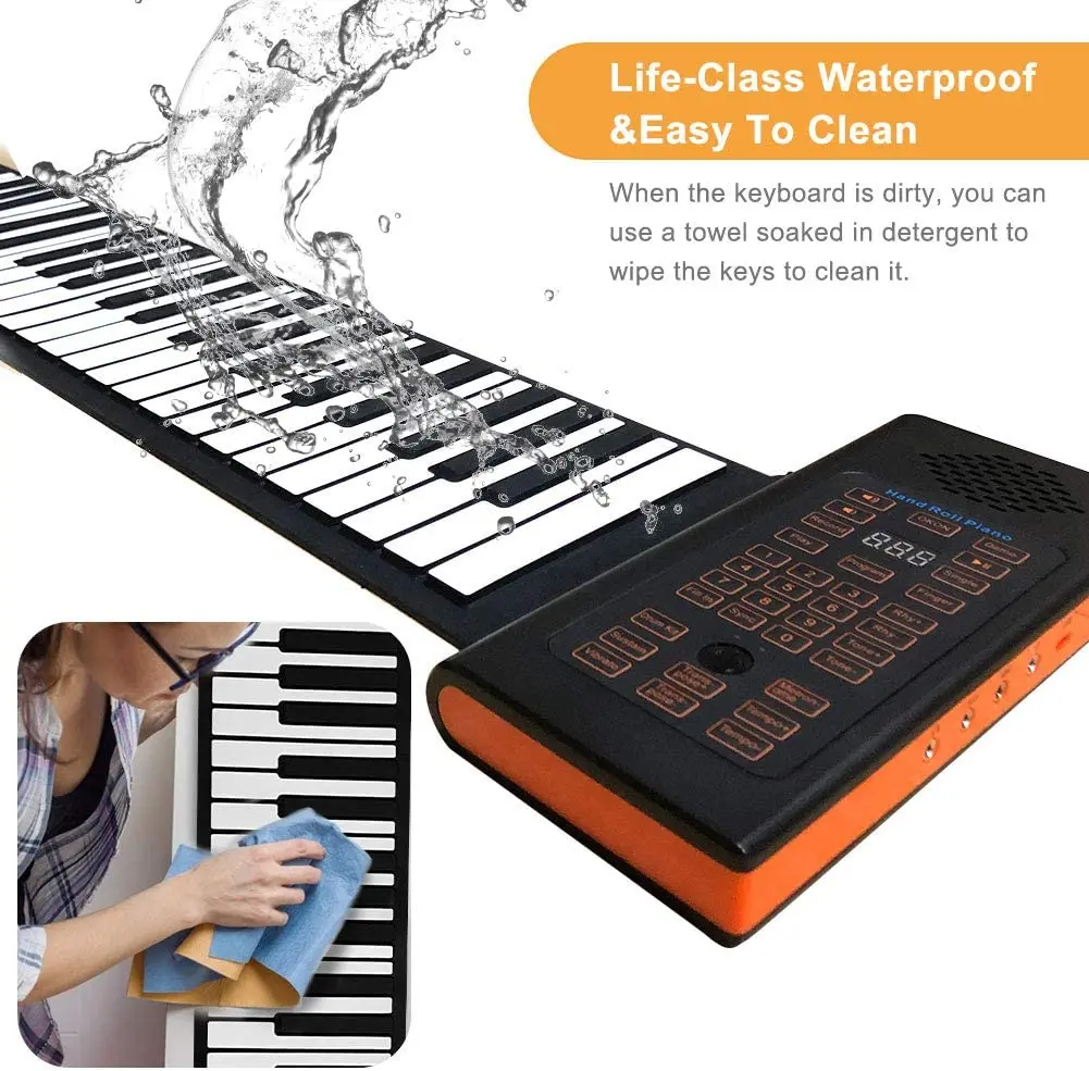 Wholesale Portable Mini Keyboard Electronic Roll Up Piano Keyboard Kids Toy Musical Instruments