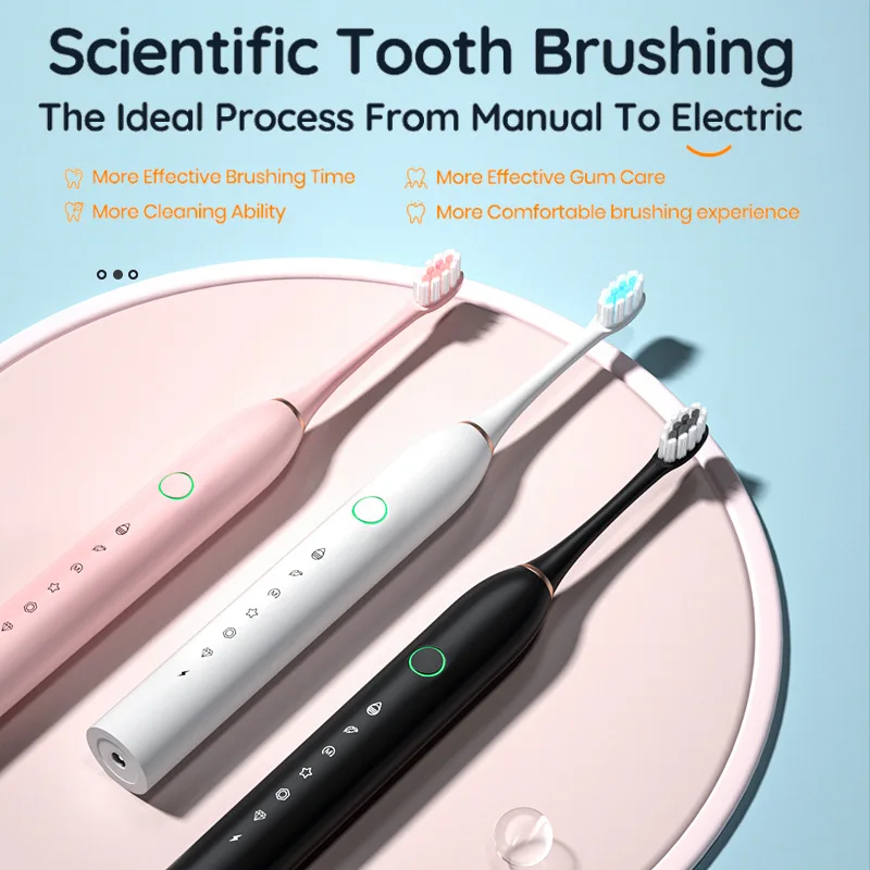 Home adult New 6 speed electric toothbrush  USB charging Rechargeable Sonic Toothbrush  Travel Electric Toothbrush