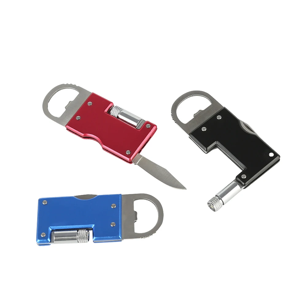 Promotional Gifts Multi Functional Beer Bottle Opener Manual Beer Opener with Led Light and Folding Knife