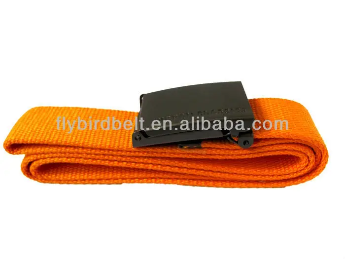 38mm embossed Fashion popular Customized Logo Firm Durable Fabric Cotton Web Canvas belt with open close buckle
