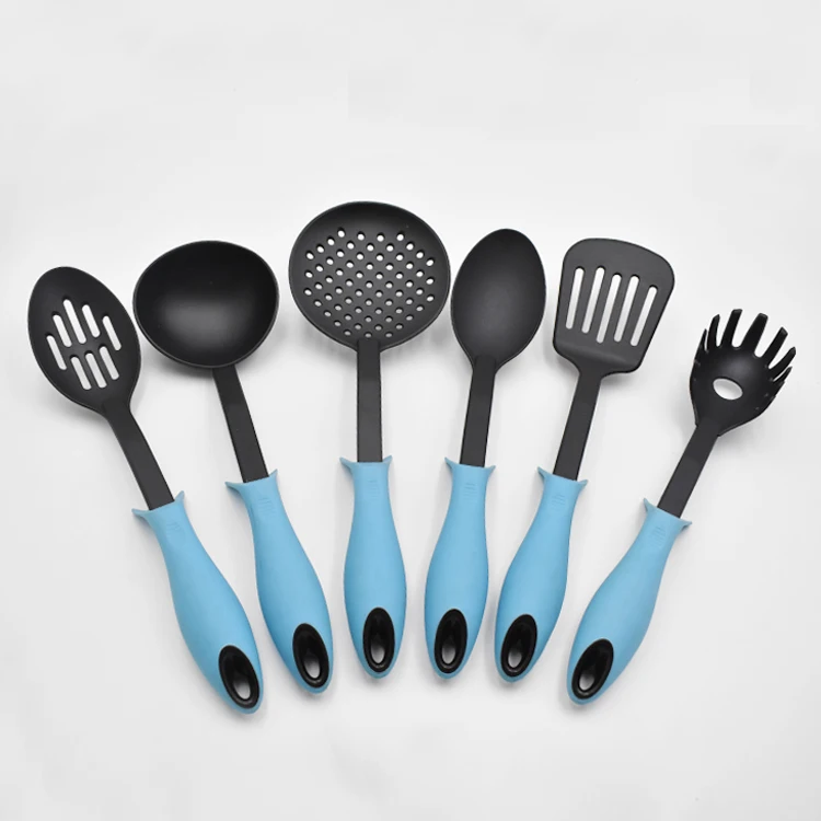 6 pieces kitchenware cooking tools high quality PA66 nylon kitchen utensil set with plastic holder