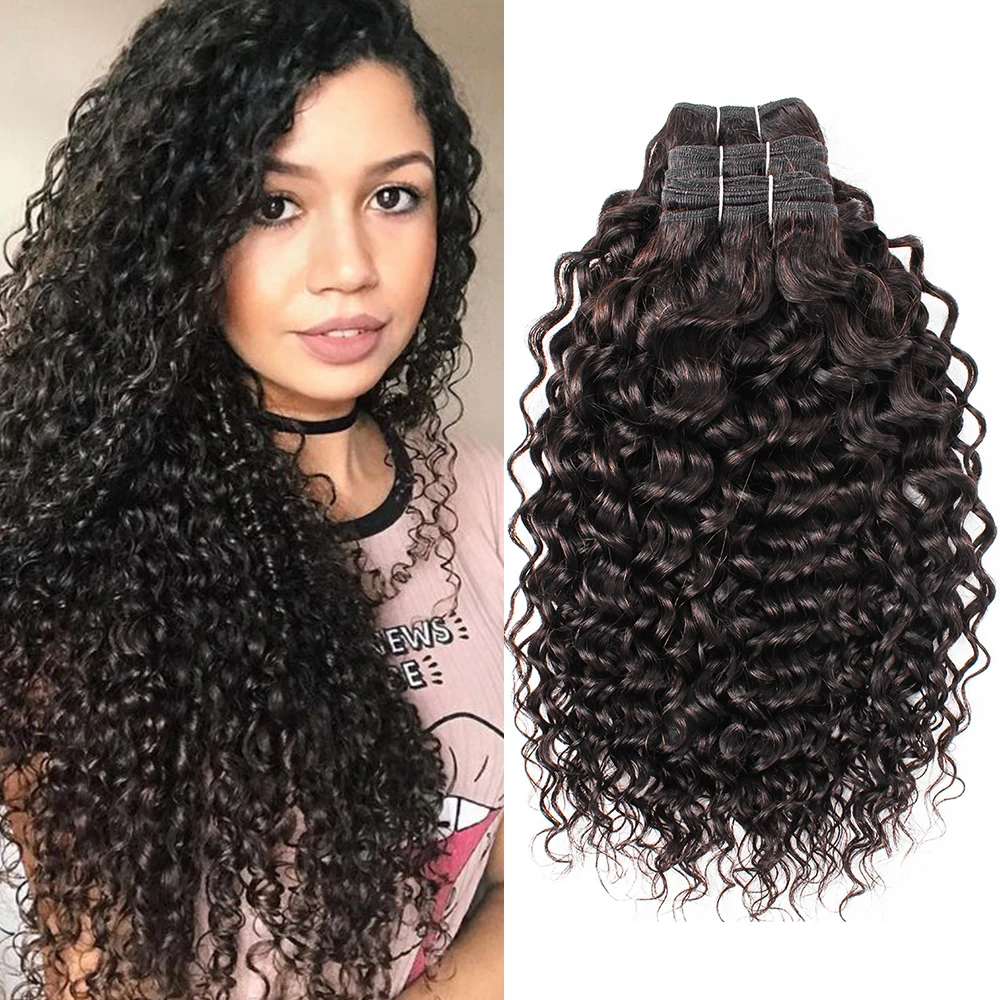 12 A 3 piece weaving kinky hair curly water wave cuticle aligned 100% Brazilian raw virgin human hair extension wholesale